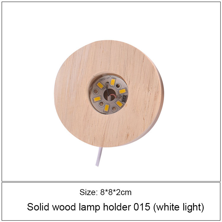 Support de lampe en bois massif (lumière blanche 8*2)