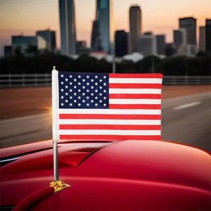 Tùy chỉnh kích thước in ấn thiết kế ngoài trời <span class=keywords><strong>USA</strong></span> xe cờ với cột cờ hút núi - Product Image 5