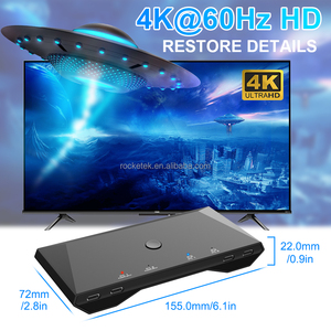2台のPCが1つのモニターデータとビデオを共有フル機能デュアルUSB-C KVMスイッチシングル4K 60Hz HDMI 2.0 (ラップトップ用) - Product Image 2