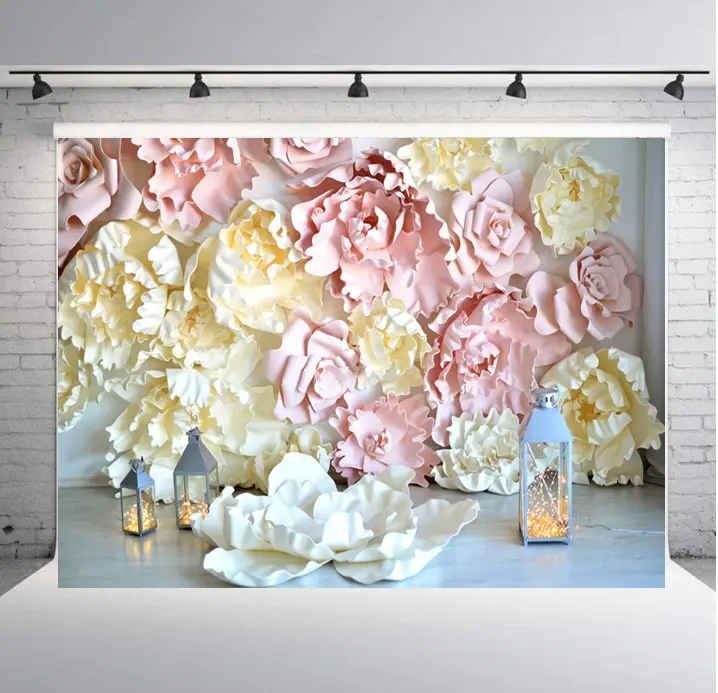 Fondo de flores 3D de 7x5 pies decoración de pared de flores para fiesta de vacaciones fondo de fotografía para cumpleaños niños recién nacidos accesorios de fotografía