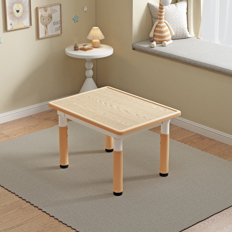 Table simple en grain de bois marron