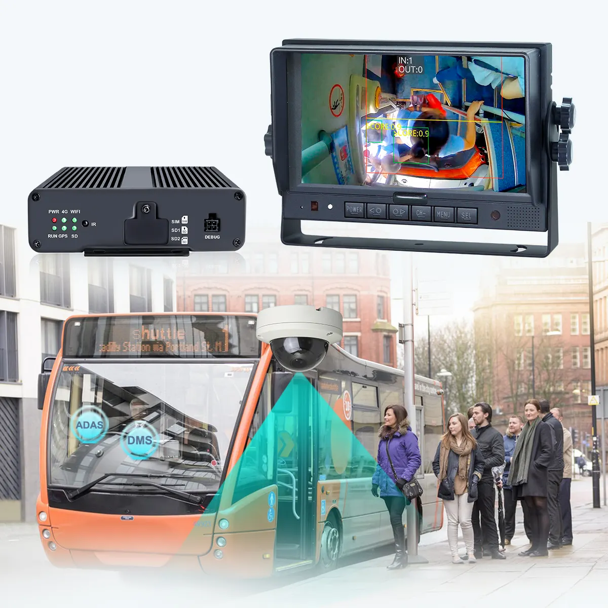 Cámara de seguridad interior de bus 4G WiFi GPS para coche, camión y autobús MDVR, grabación de vídeo para contador de personas