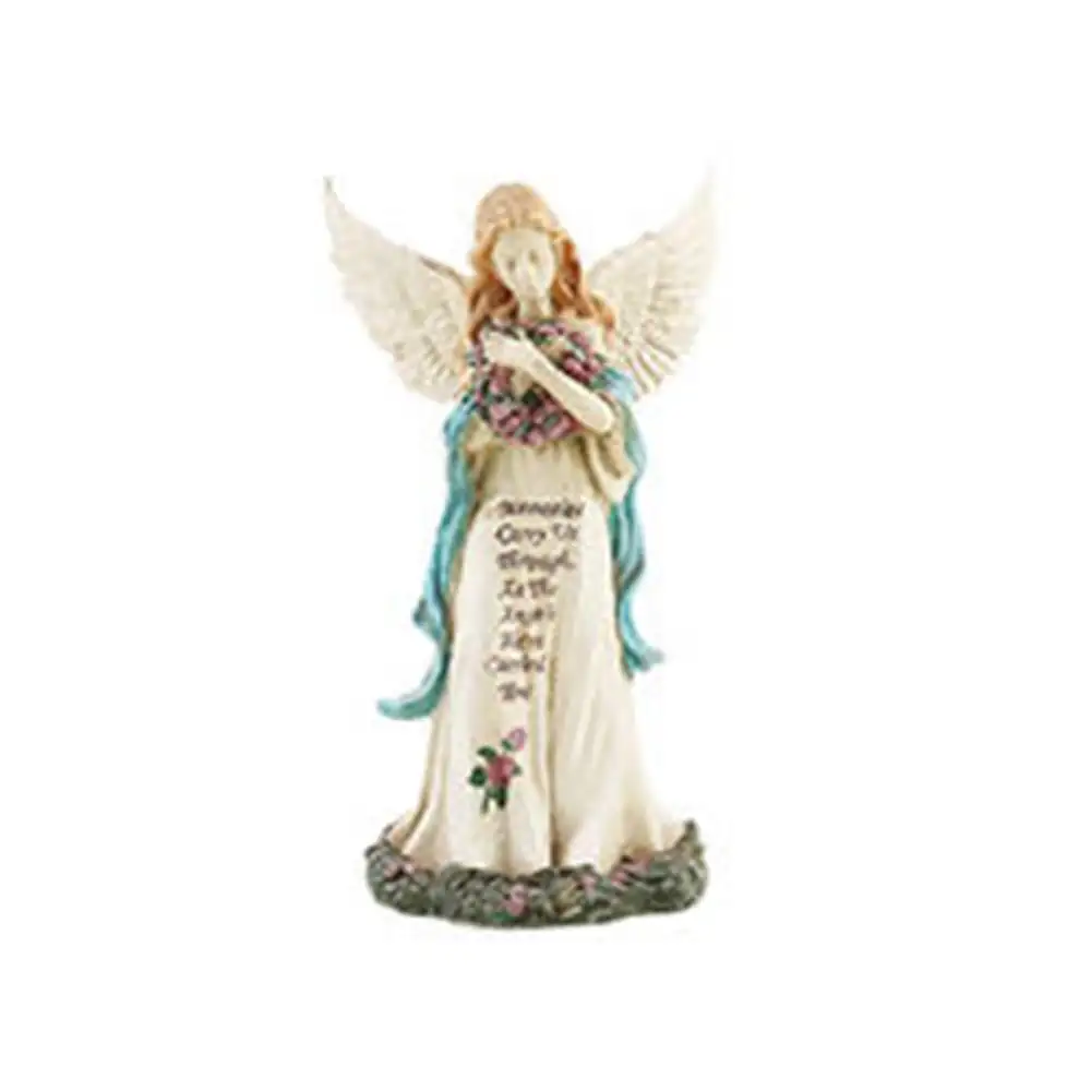 प्रार्थना गार्जियन एंजेल प्रस्तरप्रतिमा खूबसूरती से तैयार की जाती Angel आउटडोर मूर्तिकला खड़े एन्जिल पकड़े पुष्पांजलि प्रार्थना प्रतिमा