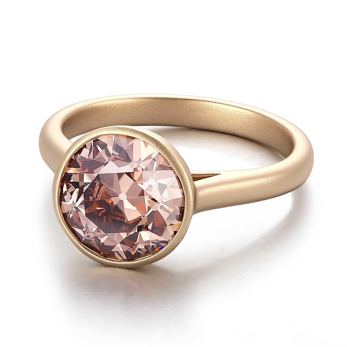Bague en or jaune 10 carats + diamant de laboratoire