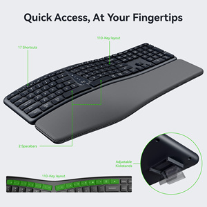 TMICE T1 Bluetooth Dual Mode tastiera ergonomica Modulare con ammortizzata a forbice tastiera senza fili Slient con poggiapalmo da polso