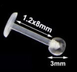 Labret acrilico trasparente