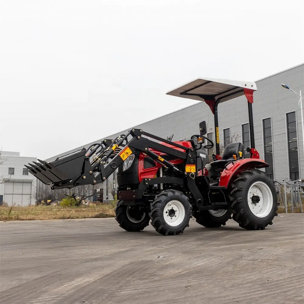 Tractor agrícola de 15HP 25HP 4wd, mini tractor agrícola para caminar, venta con accesorios hidráulicos