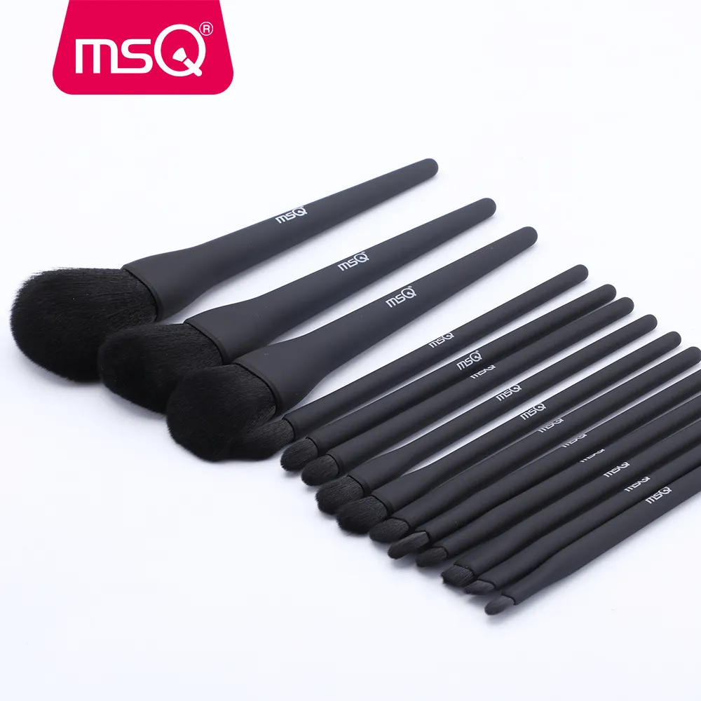 MSQ 14pcs neue design professionelle vegan make-up pinsel private label mit einteiliges schwarz griff