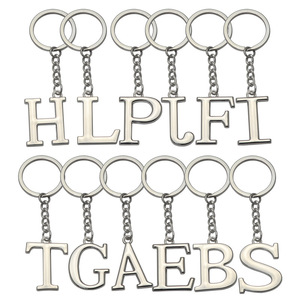 Metal DIY A-Z harfler anahtarlık gümüş renk araba anahtarlık kadınlar Charm hediye 26 harfler anahtarlık parti hediye anahtar halka - Product Image 6