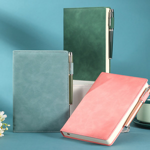 Customized PU Business Office Leather Custom Diary Enterprise Handbook Print logo Simple <strong>Note</strong> Solid <strong>Color</strong> <strong>Notebook</strong> - Product Image 3