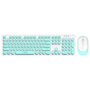 Combo de teclado y ratón de tamaño completo USB inalámbrico ultrafino colorido 104 teclas ratón silencioso para ordenador portátil de escritorio - Product Image 5