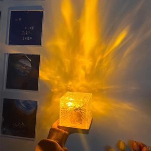 方形发光二极管水晶台灯海浪台灯天花板投影仪卧室变色水晶灯夜灯 - Product Image 3