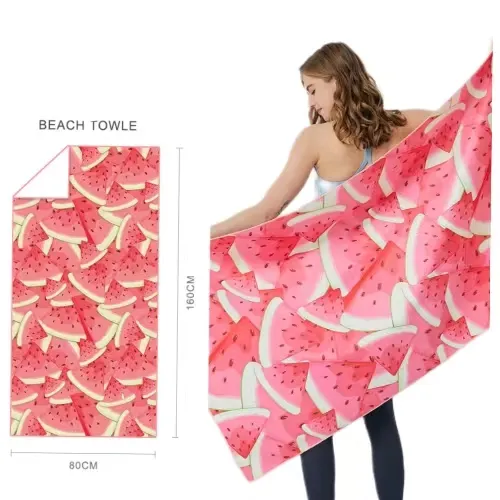 Asciugamani da spiaggia in microfibra personalizzati per la stampa Logo all'ingrosso Design quadrato tipo singolo lato stampato