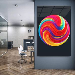 丙烯酸或金属海报光泽大胆印刷抽象彩色海报艺术绘画装饰