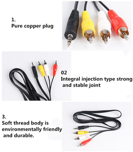 1m ses ve Video RCA adaptörü ile 3.5mm AV kablosu erkek tak TV oyun bilgisayar kamera için ev eğlence - Product Image 6
