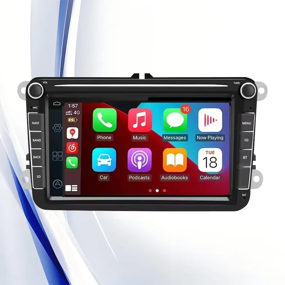 Radio de coche 2 Din Android 12 para VW/Golf/Polo/Passat/B7/B6/SEAT/Leon/Skoda 8 "pulgadas 2 DIN GPS Wifi SD auto ESTÉREO