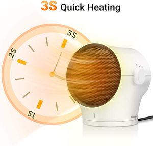 Taşınabilir uzay isıtıcı 3s hızlı ısıtma 1000W küçük kişisel elektrikli ısıtıcı 3 modları, 2 in 1 salınımlı ısıtıcı ve Fan - Product Image 2