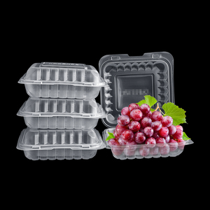 צדפה שקוף <span class=keywords><strong>Pp</strong></span> מלבן מיכל מזון CT5 CT3 8*8 9*6 אינץ' קופסת מיכל מפלסטיק עם מכסה צירים - Product Image 5