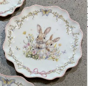 Plato Conejo de Pascua Blanco