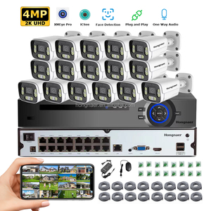 Hongnaer 4MP 16CH videoregistratore di rete di riconoscimento facciale survelare telecamera di sicurezza Kit di sistema senza fili POE IP CCTV sistema di telecamere - Product Image 1