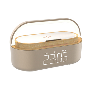 2025 Mini altavoz portátil Bluetooth inalámbrico 15W cargador despertador lámpara de mesa Audio para ordenador uso doméstico caja al por menor incluida