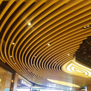 定制3D波浪金属铝挡板天花板型材流行假天花板设计，用于商业建筑防水条 - Product Image 2