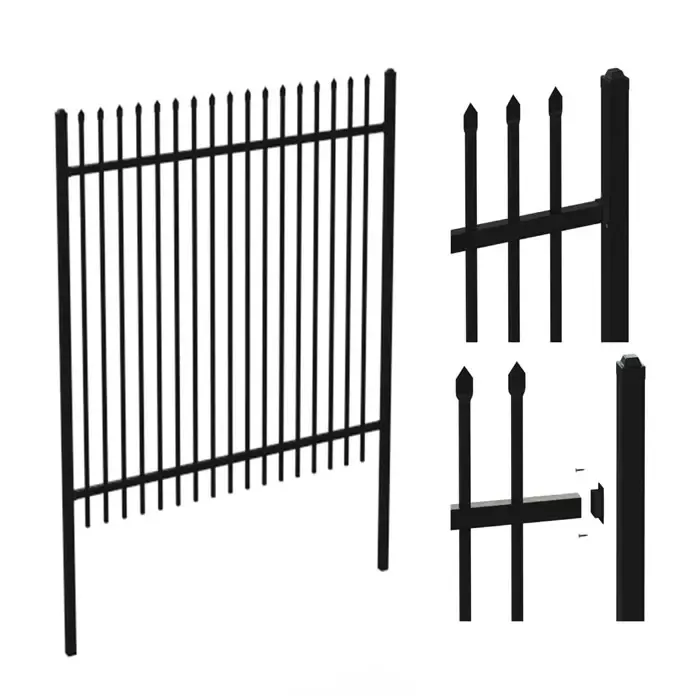 Valla decorativa de hierro forjado, accesorio ajustable para jardín y hogar, color negro