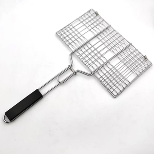 Net taşınabilir ızgara barbekü ızgara Net sepet kavurma et için kolu ile büyük - Product Image 1