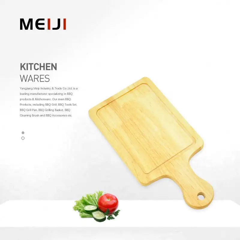 MEIJI Nouvelles Idées de Produits d'Usine Petite Planche à Découper en Bois Caoutchouc Planche à Découper Assistive Planche à Découper en Bois Vente en Gros