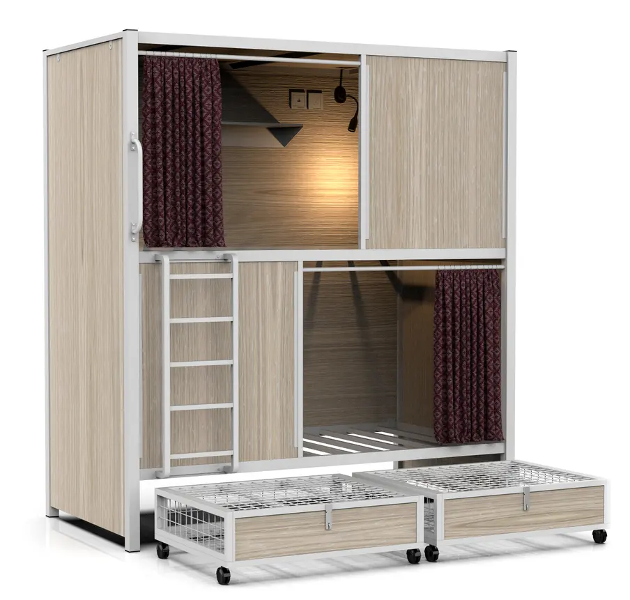 Cama de casal elegante JZD para hotel, ideal para hotel em cápsula, ideal para uso em hotel expresso, ideal para uso em hotel, ideal para uso em cabine de hotel, preço de fábrica, design de 2024