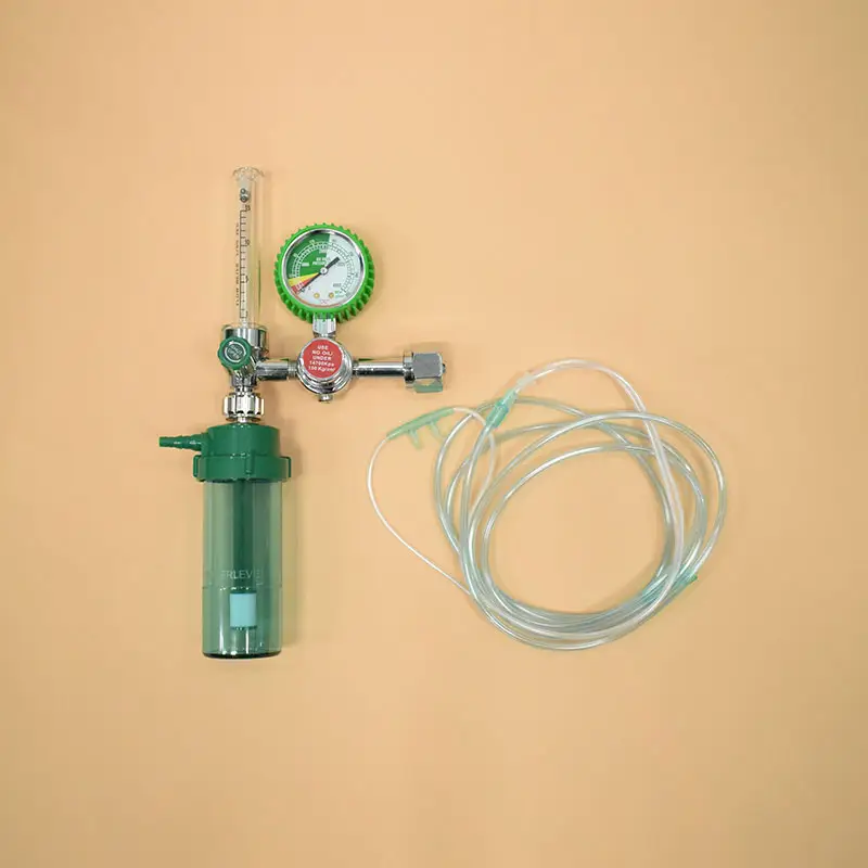 CGA540 medical oxygen regulator gas pressure regulator with humidifier and flowmeter