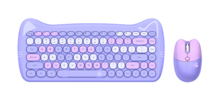 Oem打字机静音无线键盘鼠标组合小奶油猫键盘 - Product Image 4