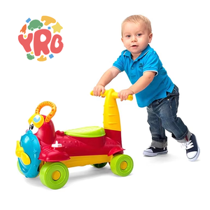 Cartoon <strong>2</strong> in 1 Manual Ride on Car 4 Wheel Push Ride on Car <strong>Toys</strong> with Light Sound - Product Image 1