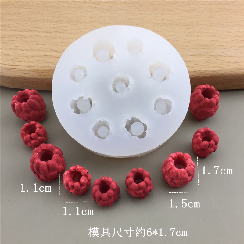 Mixed sizes of raspberry mold, semi-transparent