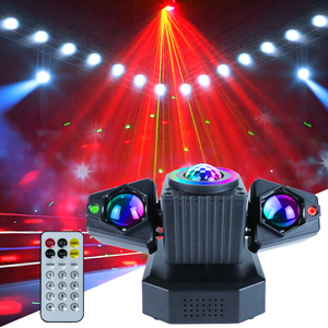 WUZSTAR 4-en-1 Cabeza móvil LED Cadena de luces Control remoto Luces de escenario DMX Láser para Bar KTV DJ Disco Fiestas y actuaciones - Product Image 3