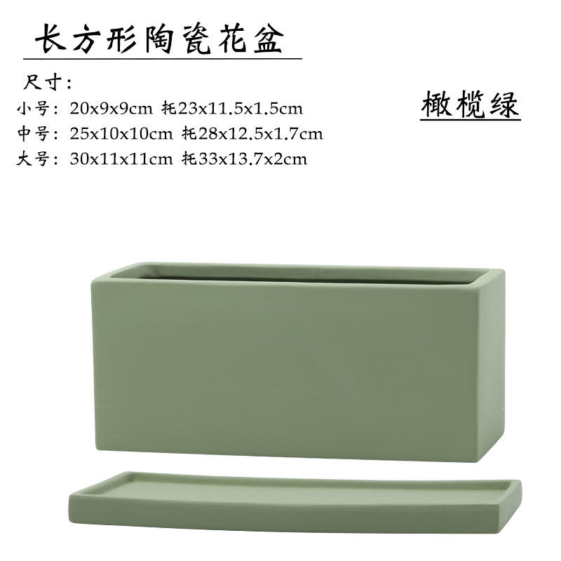 Rectangulaire vert olive