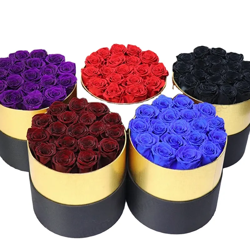 2024 Neues Design Yunnan China Handwerk Stabilisiert Langlebige Ewige Unsterbliche Für immer Konservierte Rosen Runde Box