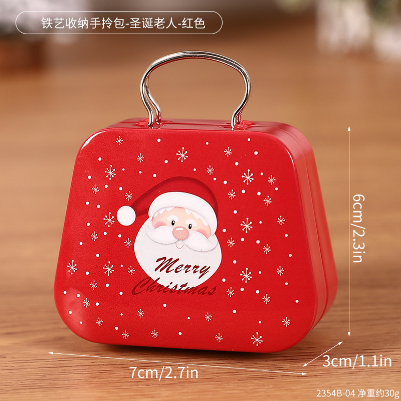 2354B-04 Sac à main de rangement en fer forgé - Père Noël - Rouge