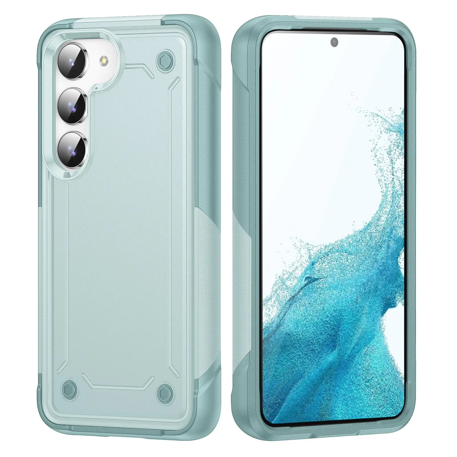 2 in 1 TPU PC 케이스 삼성 갤럭시 S23 S23 + 23 울트라 하이브리드 갑옷 하드 스마트 폰 보호 커버