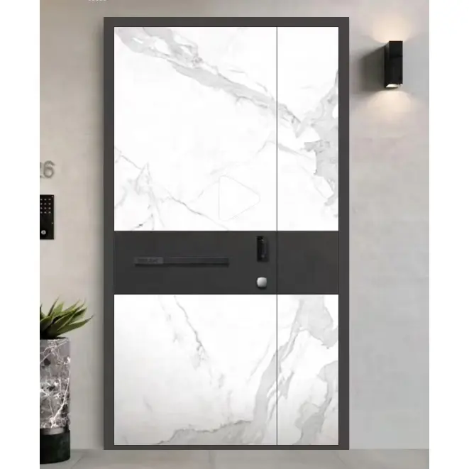 Italian Soundproof Waterproof aluminum Pivot Door Front Entry slate rock Exterior Modern Pivot Door For Villa