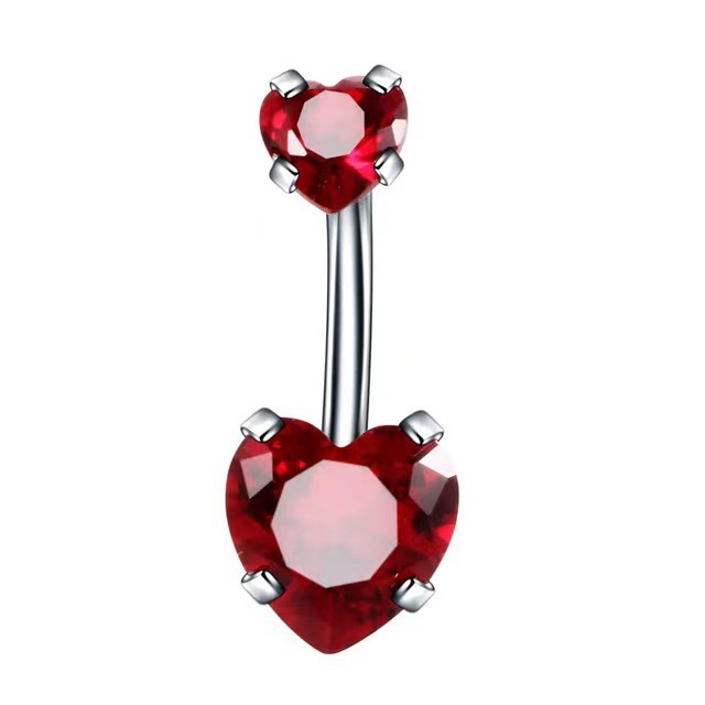 Couleur titane + pierre d'amour rouge