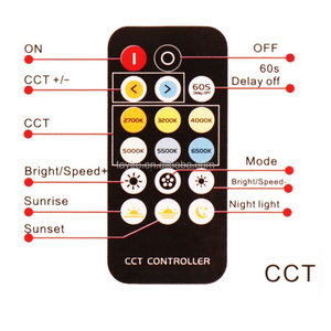 CCT LEDコントローラーダイナミックRFリモート17キーデュアルホワイトLEDストリップライトディマーDC 5V 12V 24V色温度調整 - Product Image 4
