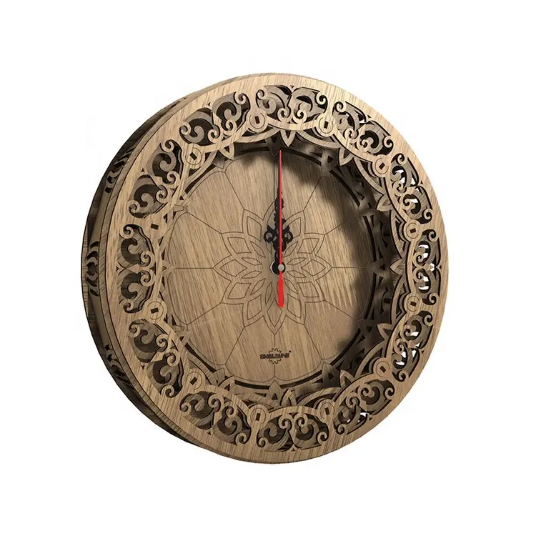 Большие забавные декоративные часы, круглые деревянные настенные часы ручной работы для дома