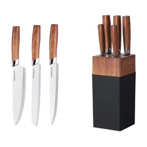 Nhà Bếp 5-Mảnh Dao Thiết Lập Với Khối Gỗ Chuyên Nghiệp Sharp 5 Mảnh Dao Nhà Bếp Thiết Lập - Product Image 4