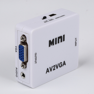 1080P Rca Cvbs影音至Vga适配器Av2Vga视频转换器，带Usb电源电缆，用于计算机电视投影仪显示