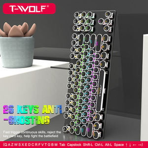 T12 T75彩色背光游戏键盘104键跑灯彩虹RGB机械游戏键盘 - Product Image 5