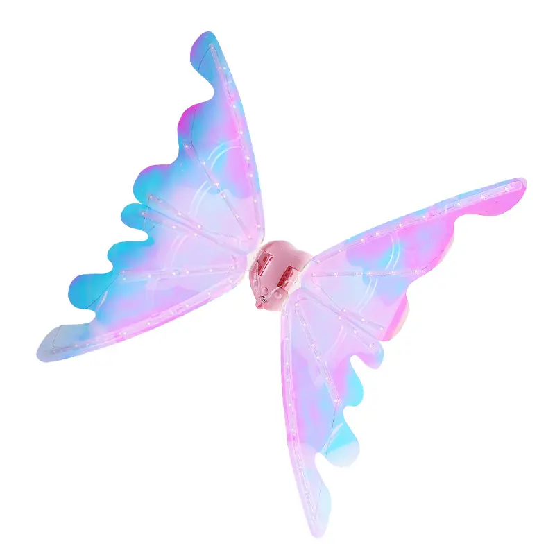 음악 조명이있는 소녀 전기 나비 날개 소녀 장난감 요정 날개 조명