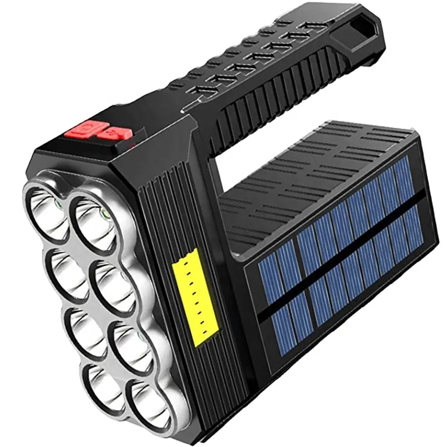 Taikoo solar powered ricaricabile più luminoso flusso tattico luce industriale in alluminio led torcia portatile torcia luci