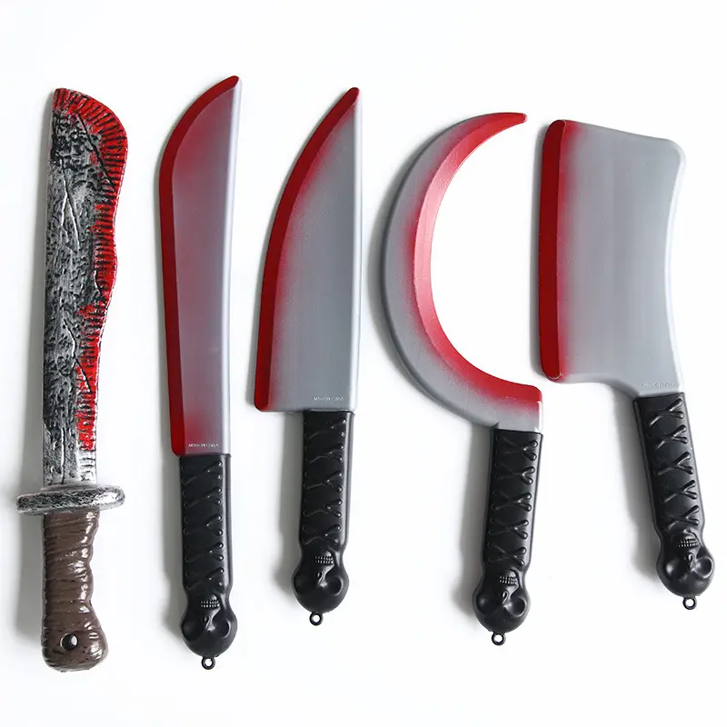 Trang Phục Halloween Đáng Sợ Con Dao Đẫm Máu Kinh Dị Đồ Chơi Bằng Nhựa Cho Trang Trí Tiệc Hóa Trang Jason Machete