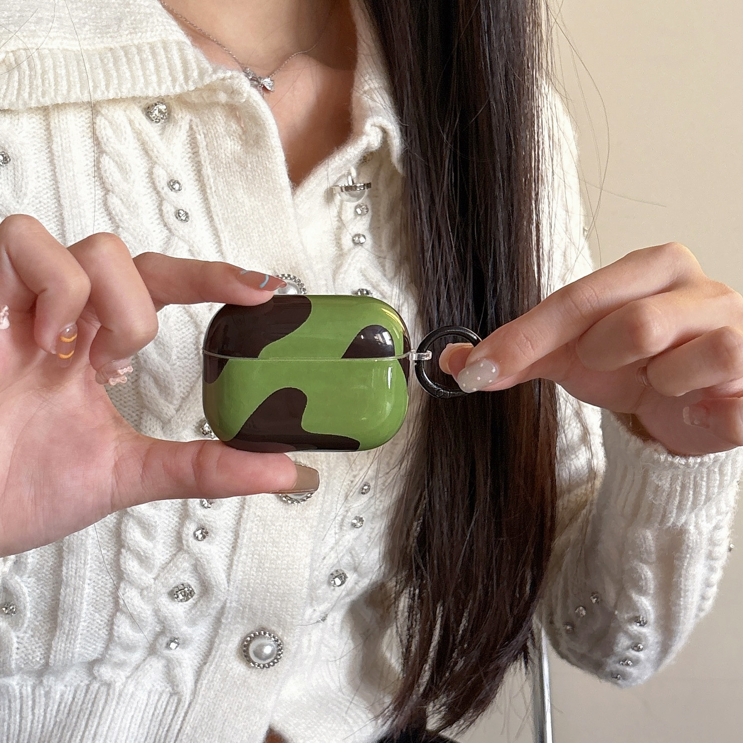 Green and black zebra stripes